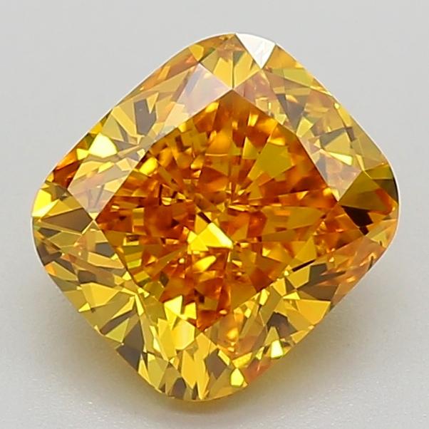 2.09 Ct. Fancy Vivid Yellowish Orange Cushion Lab Grown Diamond