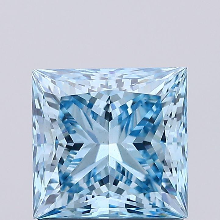 1.20 Ct. Fancy Vivid Blue Princess Lab Grown Diamond