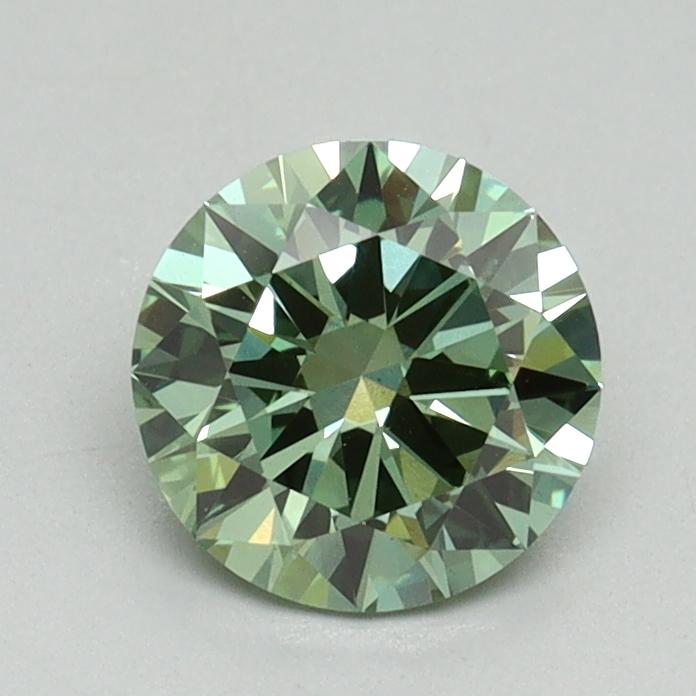 0.91 Ct. Fancy Vivid Green Round Lab Grown Diamond