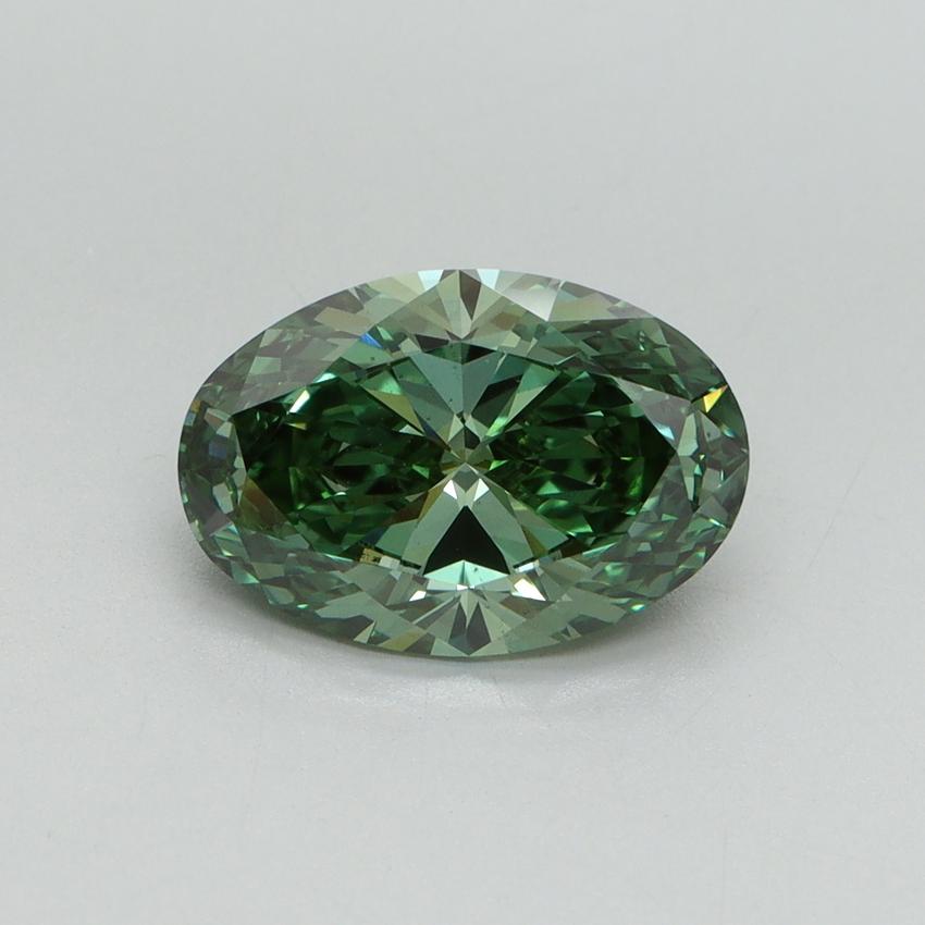2.04 Ct. Fancy Vivid Green Oval Lab Grown Diamond