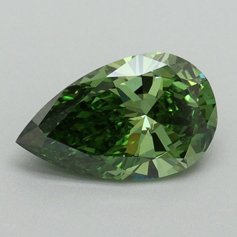 0.89 Ct. Fancy Vivid Green Pear Lab Grown Diamond