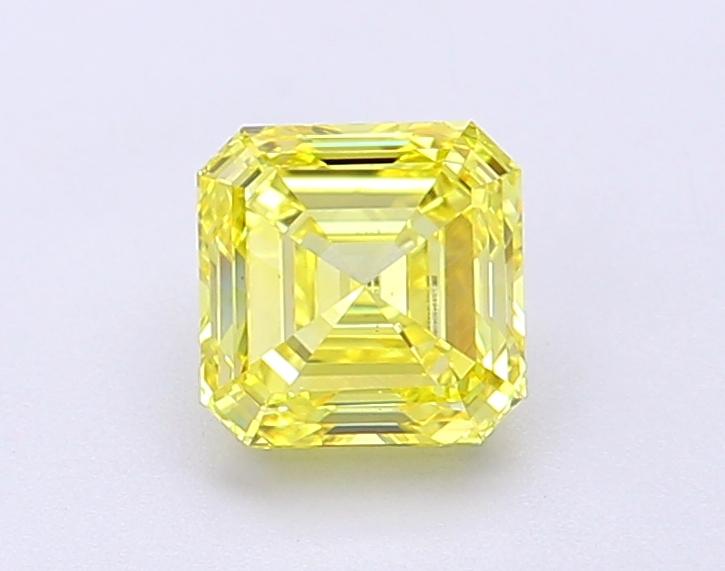 1.05 Ct. Fancy Vivid Yellow Asscher Lab Grown Diamond