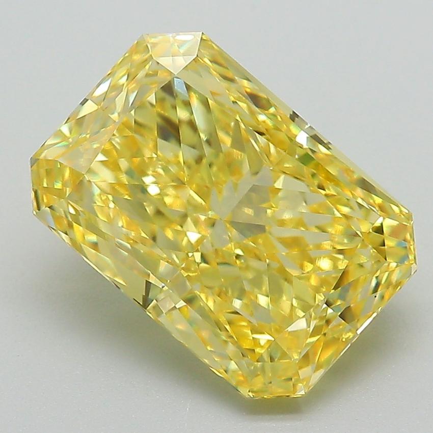 4.53 Ct. Fancy Vivid Yellow Radiant Lab Grown Diamond