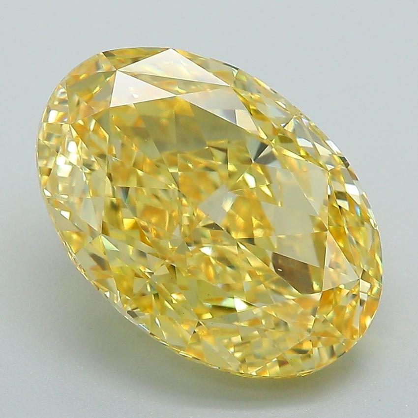 6.54 Ct. Fancy Vivid Yellow Oval Lab Grown Diamond