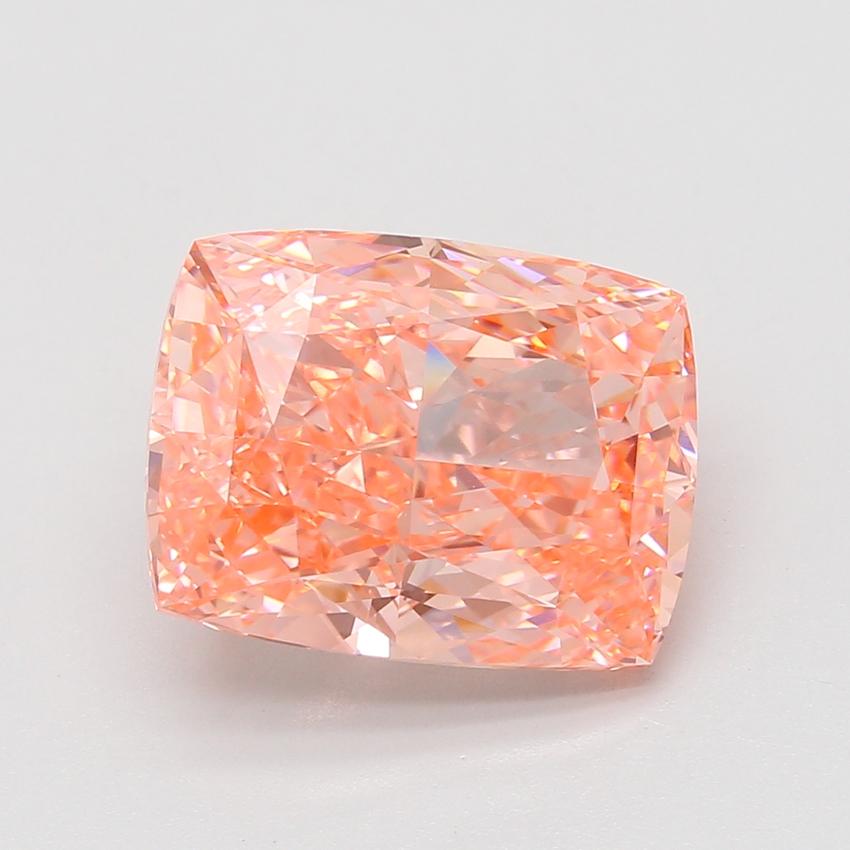 8.09 Ct. Fancy Vivid Pink Cushion Lab Grown Diamond