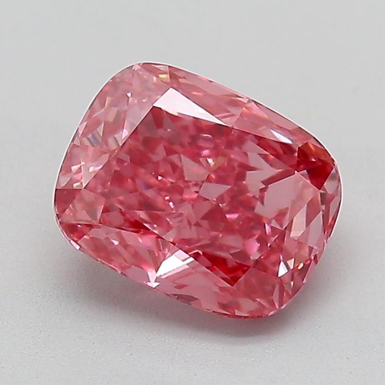 1.71 Ct. Fancy Vivid  Pink Cushion Lab Grown Diamond