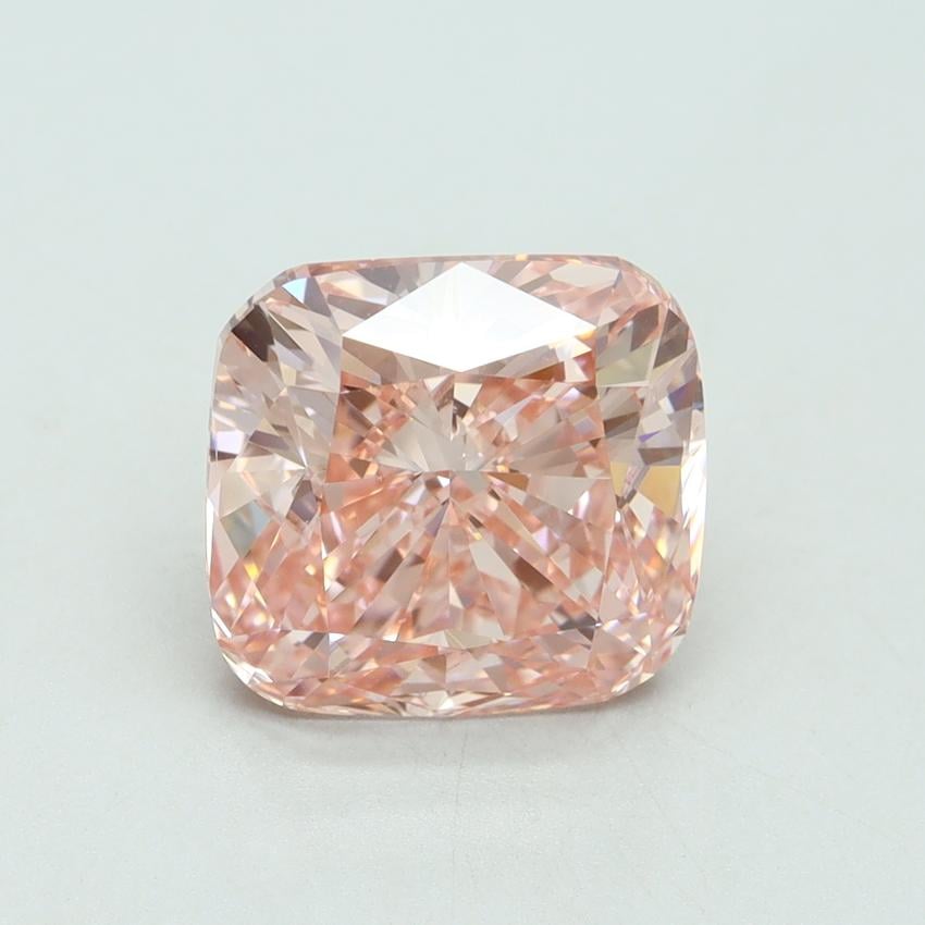4.00 Ct. Fancy Vivid Pink Cushion Lab Grown Diamond