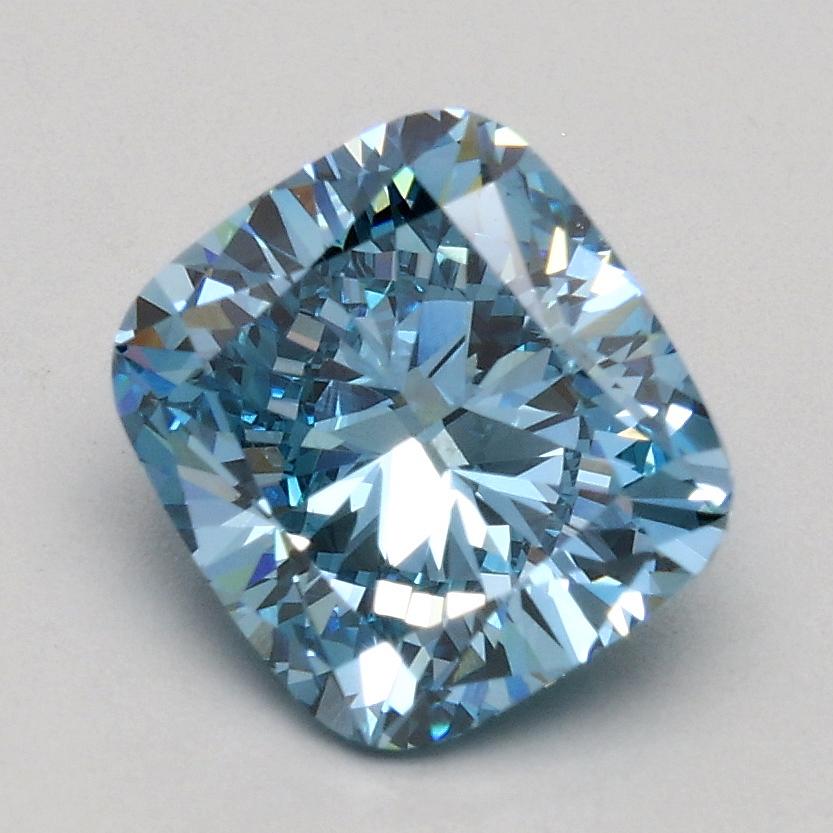1.51 Ct. Fancy Vivid Blue Cushion Lab Grown Diamond