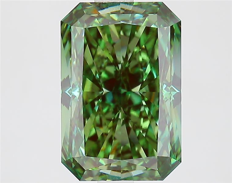 2.67 Ct. Fancy Vivid  Green Radiant Lab Grown Diamond