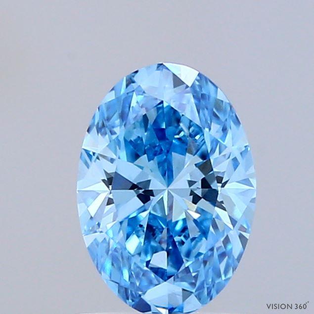 1.04 Ct. Fancy Vivid Blue Oval Lab Grown Diamond