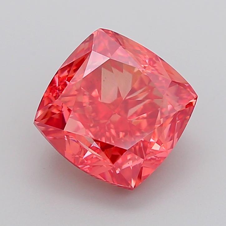 4.27 Ct. Fancy Vivid Pink Cushion Lab Grown Diamond