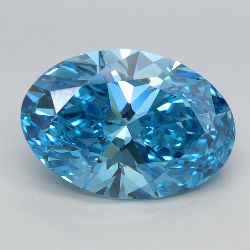 2.82 Ct. Fancy Vivid Blue Oval Lab Grown Diamond