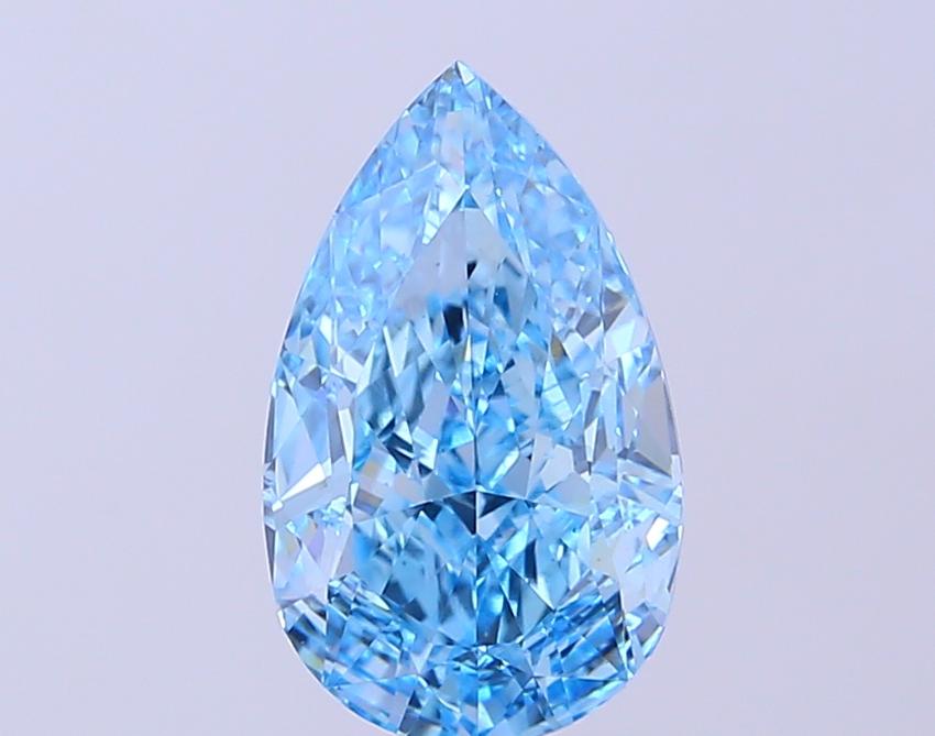 3.09 Ct. Fancy Vivid Blue Pear Lab Grown Diamond