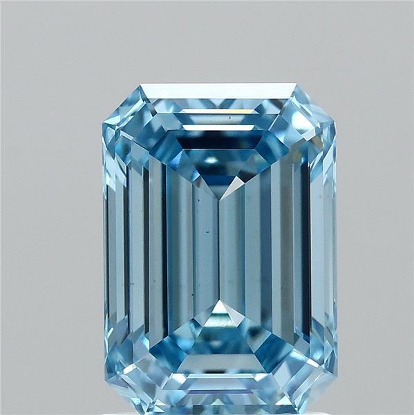 1.77 Ct. Fancy Vivid Blue Emerald Lab Grown Diamond