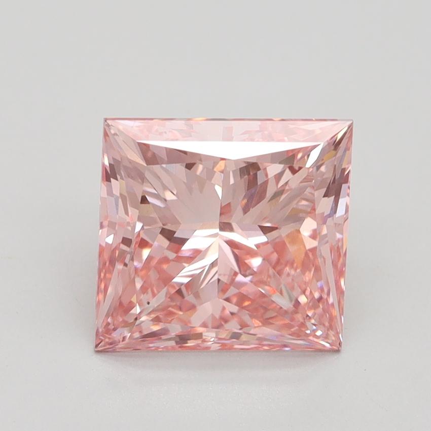 3.00 Ct. Fancy Vivid Pink Princess Lab Grown Diamond