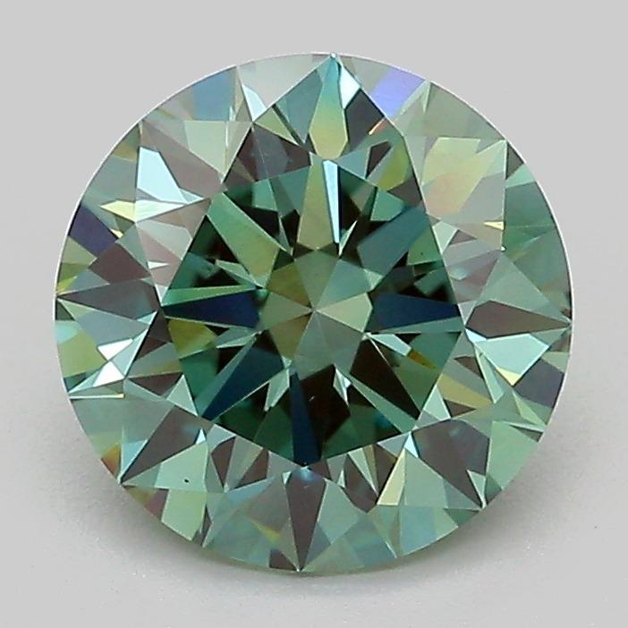 2.03 Ct. Fancy Vivid Green Round Lab Grown Diamond