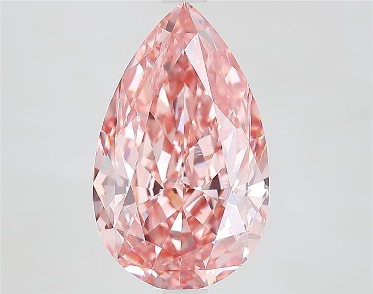 4.66 Ct. Fancy Vivid  Pink Pear Lab Grown Diamond