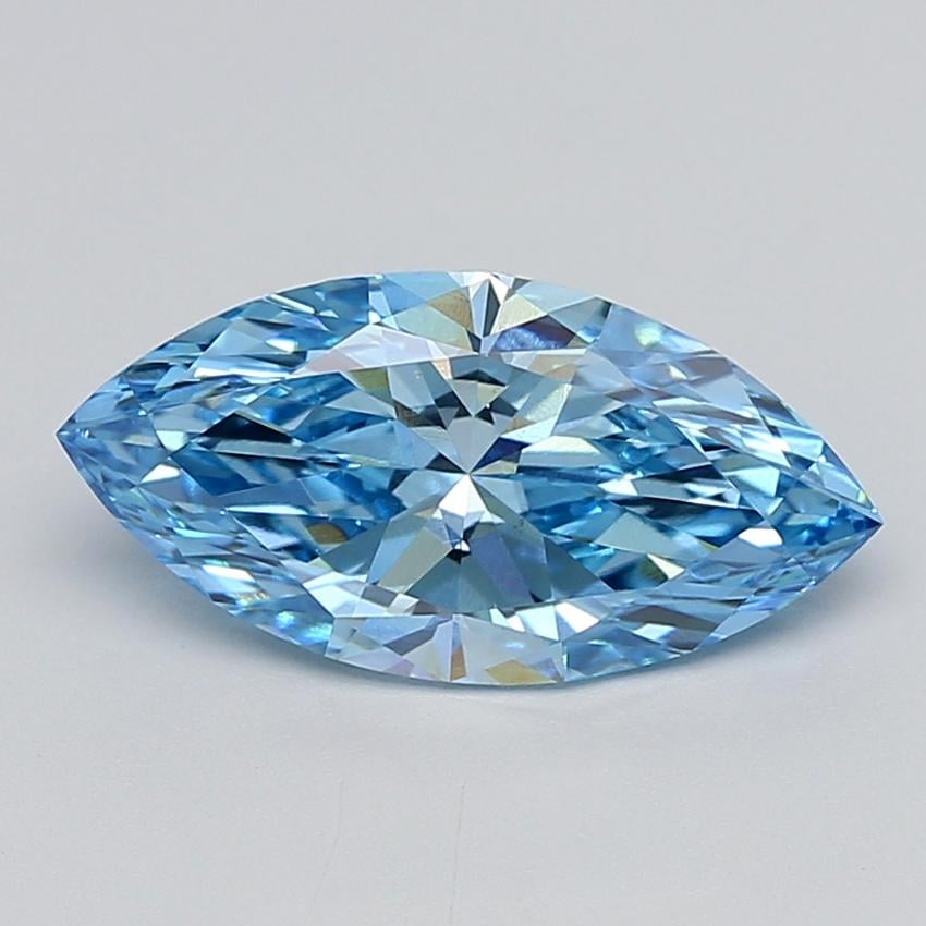 3.09 Ct. Fancy Vivid  Blue Marquise Lab Grown Diamond