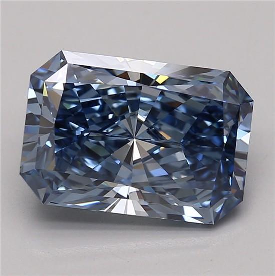 3.62 Ct. Fancy Vivid Blue Radiant Lab Grown Diamond