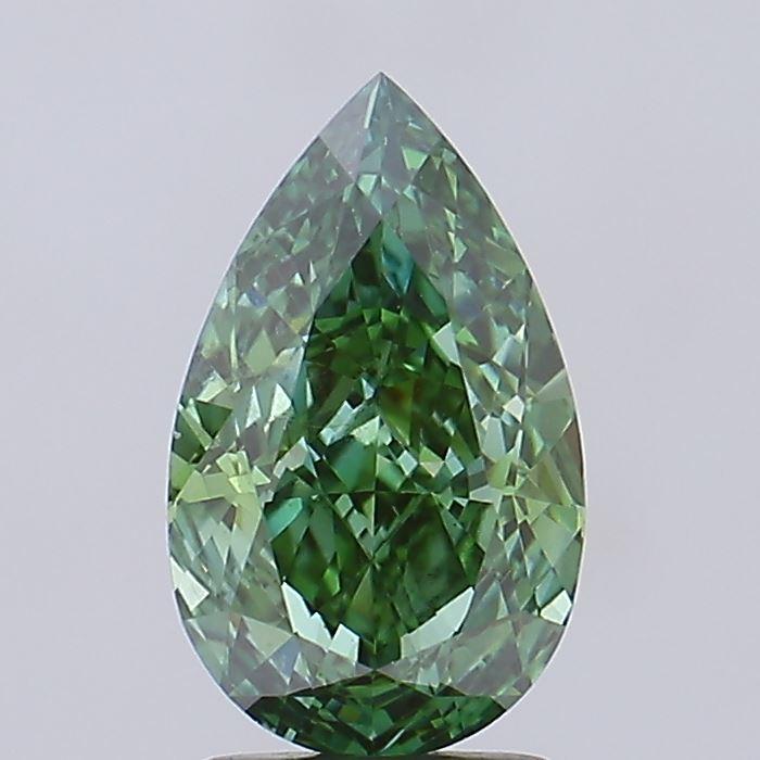 2.57 Ct. Fancy Vivid Green Pear Lab Grown Diamond