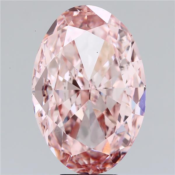 12.09 Ct. Fancy Intense Pink Oval Lab Grown Diamond