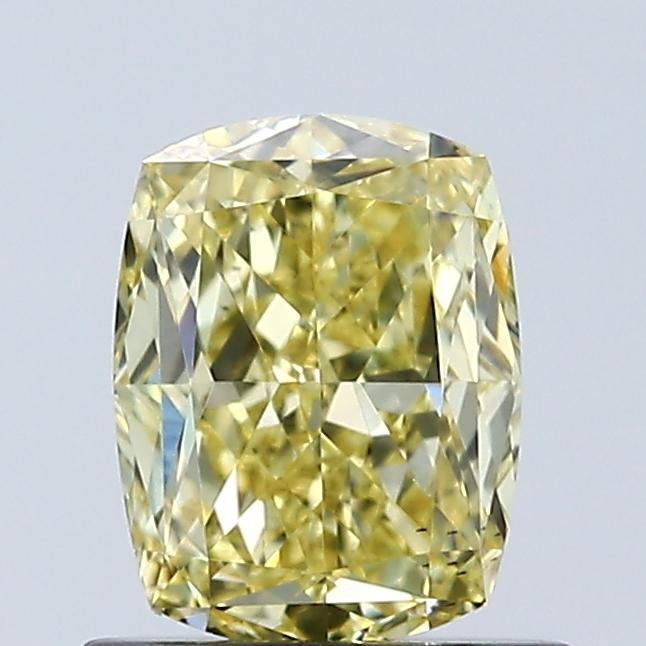 1.00 Ct. Fancy Vivid Yellow Cushion Lab Grown Diamond