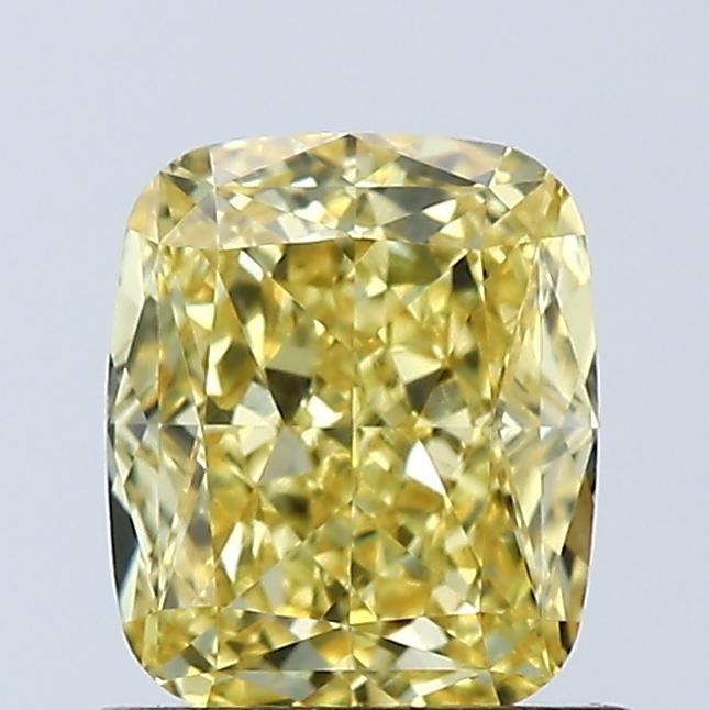 1.06 Ct. Fancy Vivid Yellow Cushion Lab Grown Diamond
