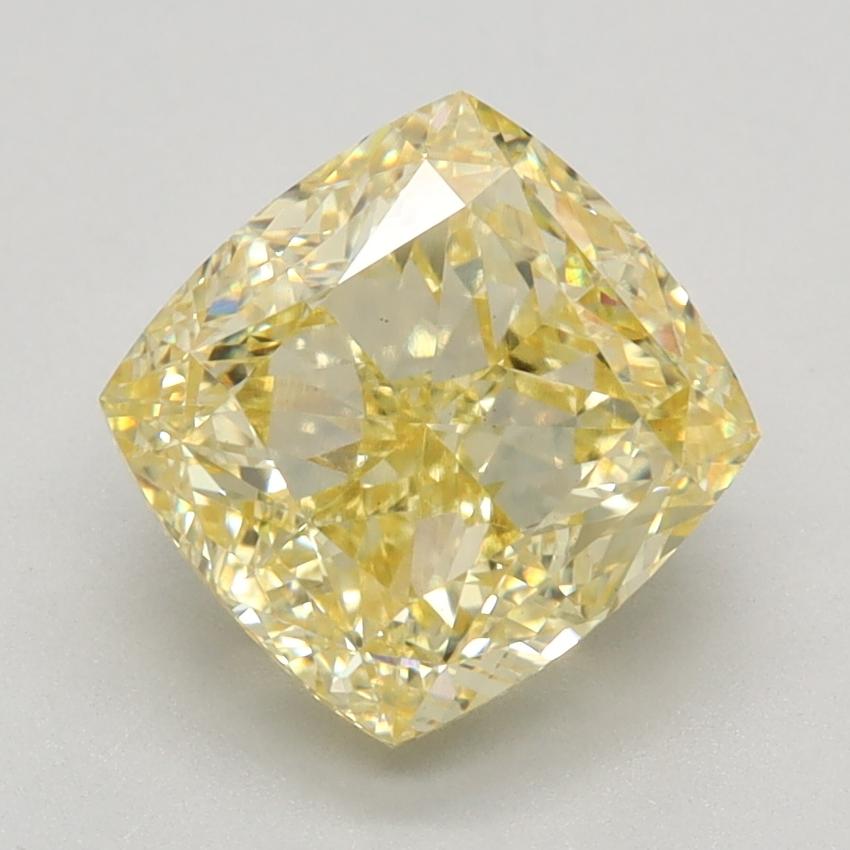 2.58 Ct. Fancy Intense Yellow Cushion Lab Grown Diamond