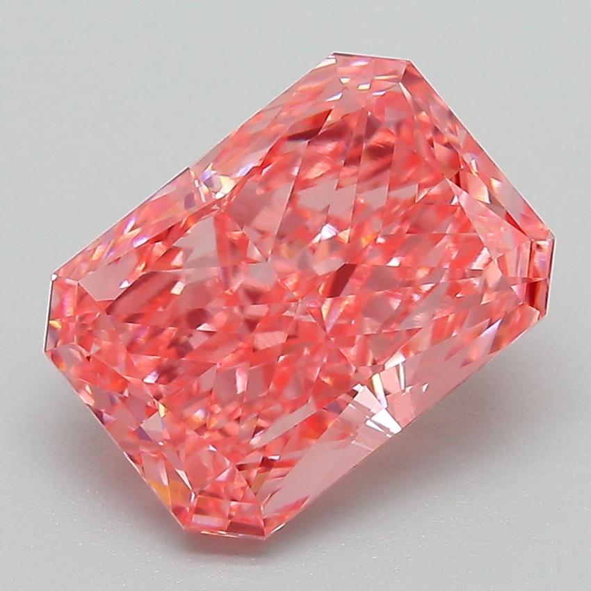 3.07 Ct. Fancy Vivid Pink Radiant Lab Grown Diamond