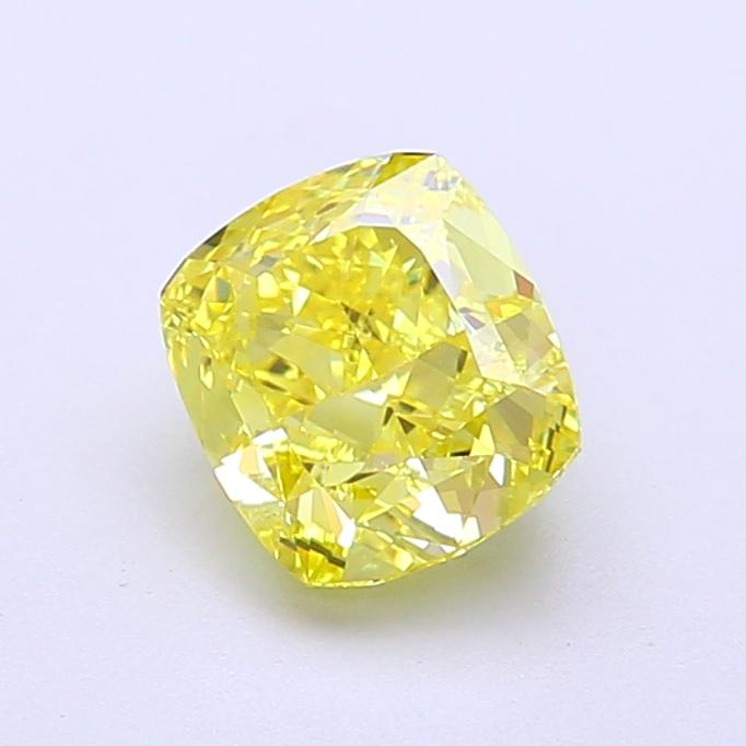 1.37 Ct. Fancy Intense  Yellow Cushion Lab Grown Diamond
