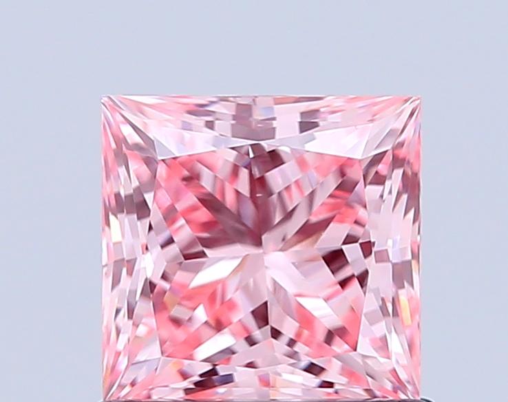 1.01 Ct. Fancy Vivid Pink Princess Lab Grown Diamond