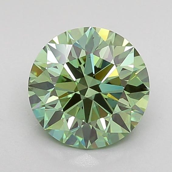 1.21 Ct. Fancy Vivid Green Round Lab Grown Diamond