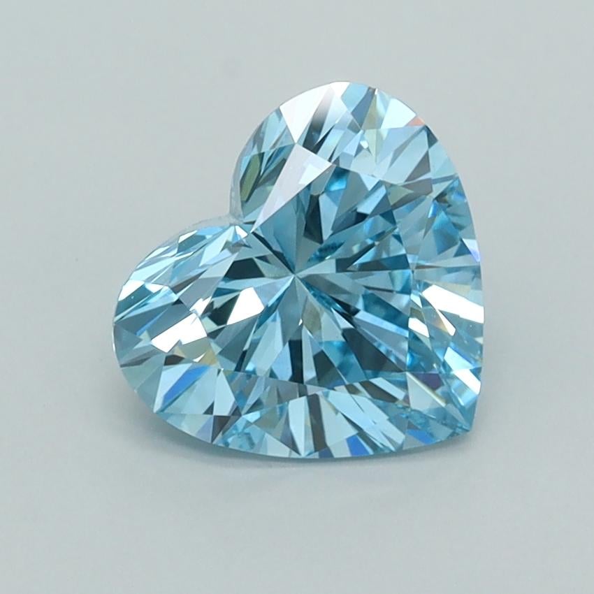 1.53 Ct. Fancy Vivid  Blue Heart Lab Grown Diamond