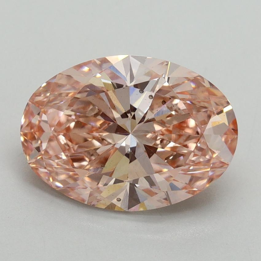 3.14 Ct. Fancy Vivid Pink Oval Lab Grown Diamond