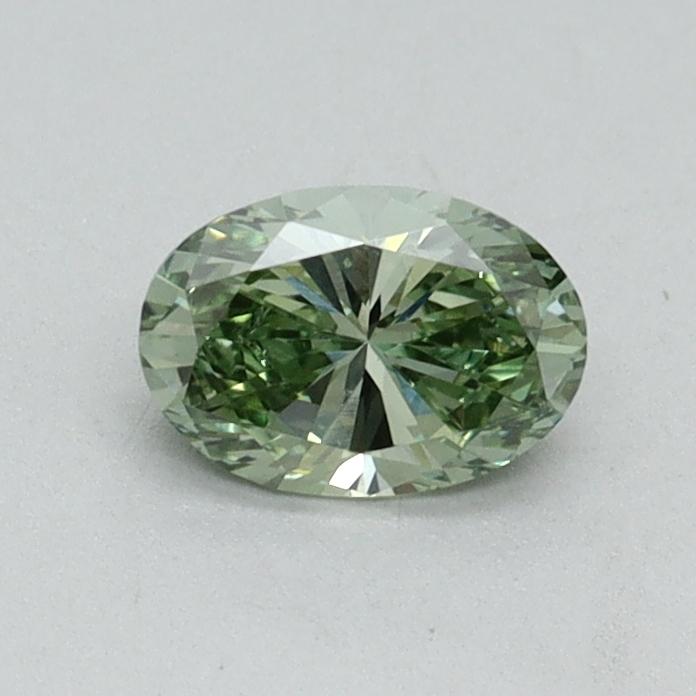 0.34 Ct. Fancy Vivid Green Oval Lab Grown Diamond