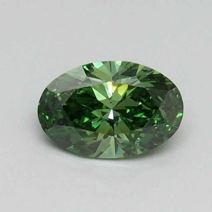 0.51 Ct. Fancy Vivid Green Oval Lab Grown Diamond