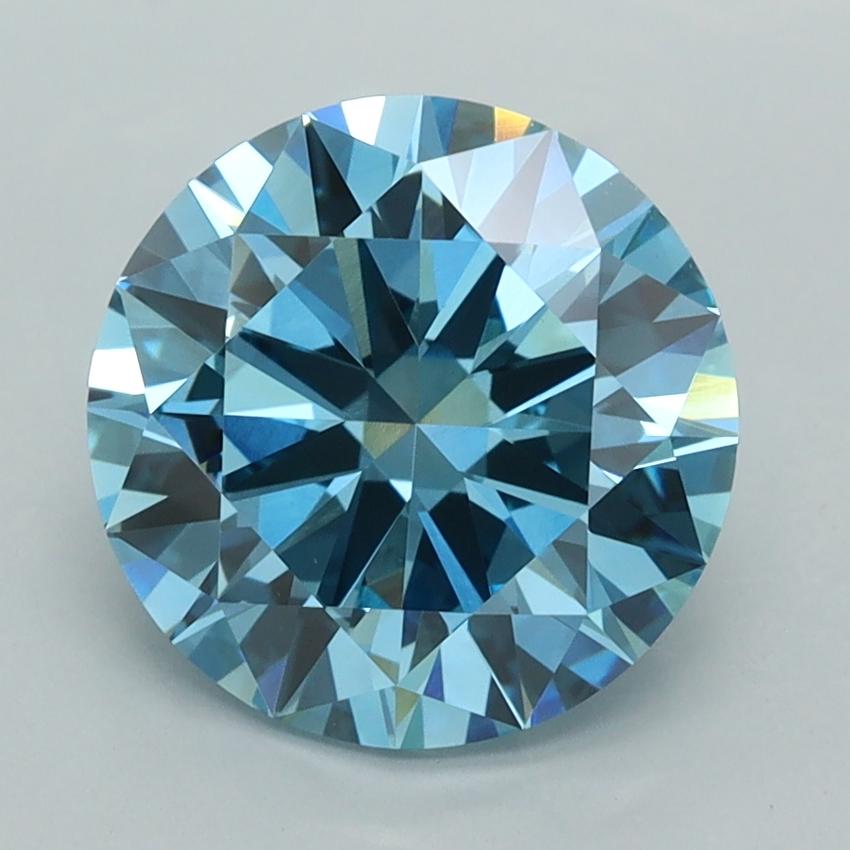 3.00 Ct. Fancy Vivid  Blue Round Lab Grown Diamond