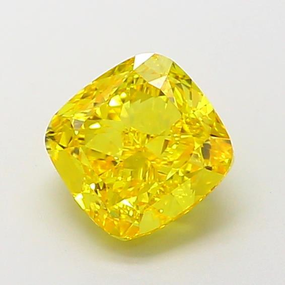 1.86 Ct. Fancy Vivid Yellow Cushion Lab Grown Diamond