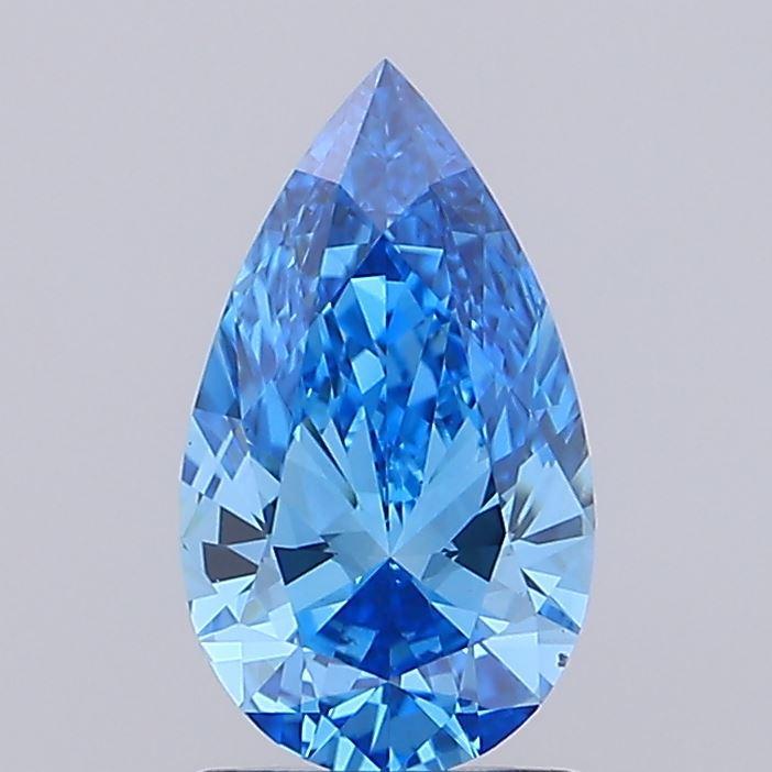 0.91 Ct. Fancy Vivid  Blue Pear Lab Grown Diamond