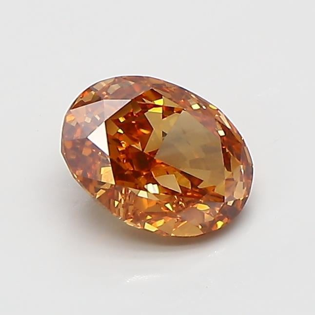 1.08 Ct. Fancy Orangy Brown Oval Lab Grown Diamond