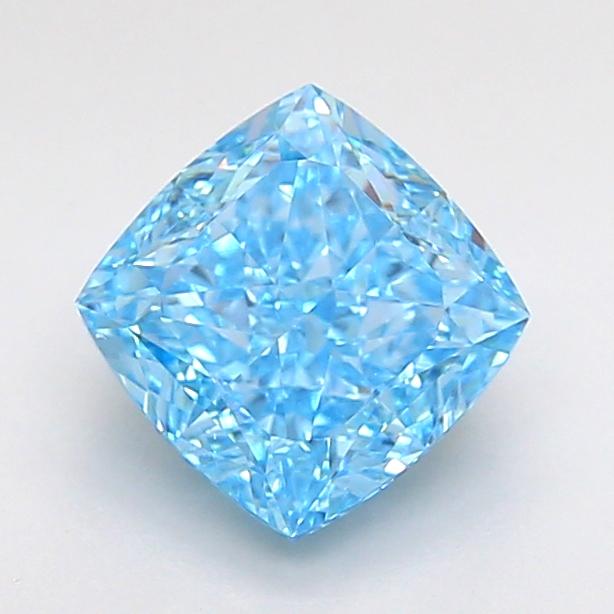 1.59 Ct. Fancy Vivid  Blue Cushion Lab Grown Diamond