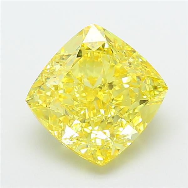 4.59 Ct. Fancy Intense Yellow Cushion Lab Grown Diamond