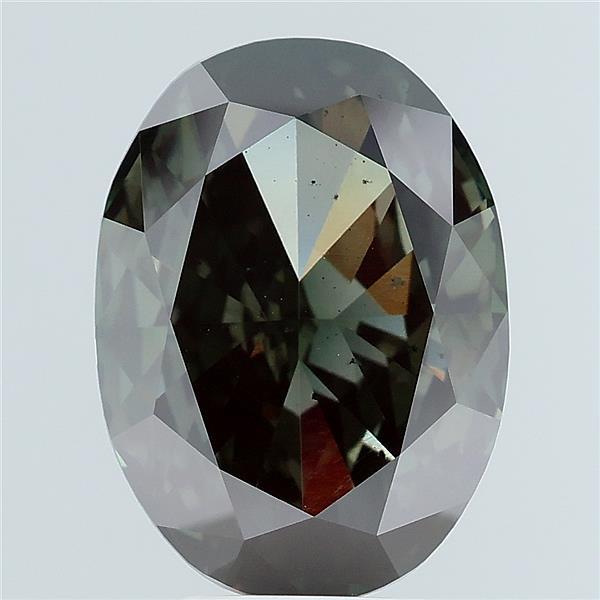 5.09 Ct. Fancy Deep Green Oval Lab Grown Diamond