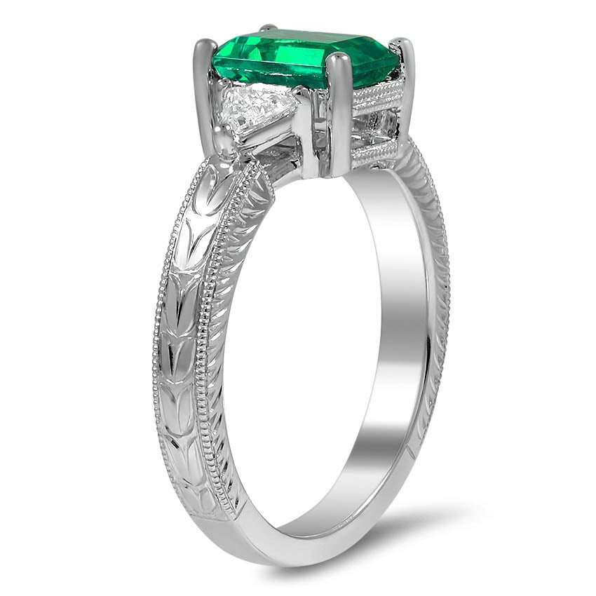 engraved emerald ring