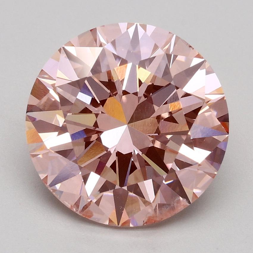 3.03 Ct. Fancy Intense Pink Round Lab Grown Diamond