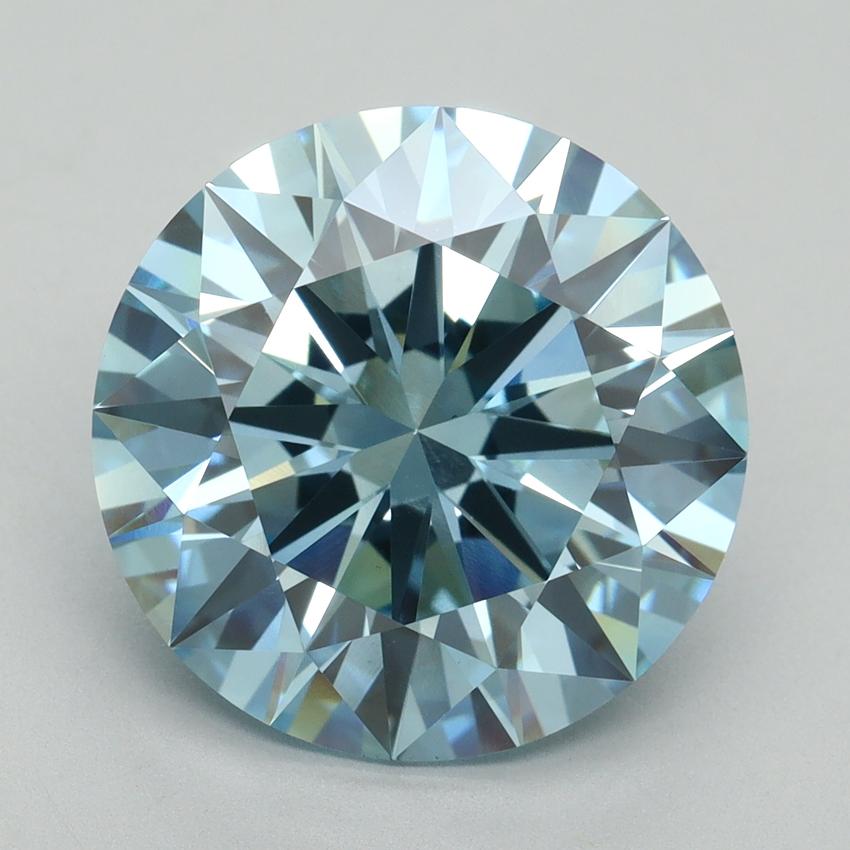 7.57 Ct. Fancy Vivid Blue Round Lab Grown Diamond