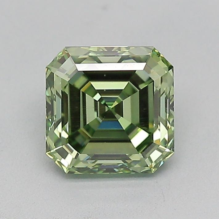 1.04 Ct. Fancy Vivid Green Asscher Lab Grown Diamond