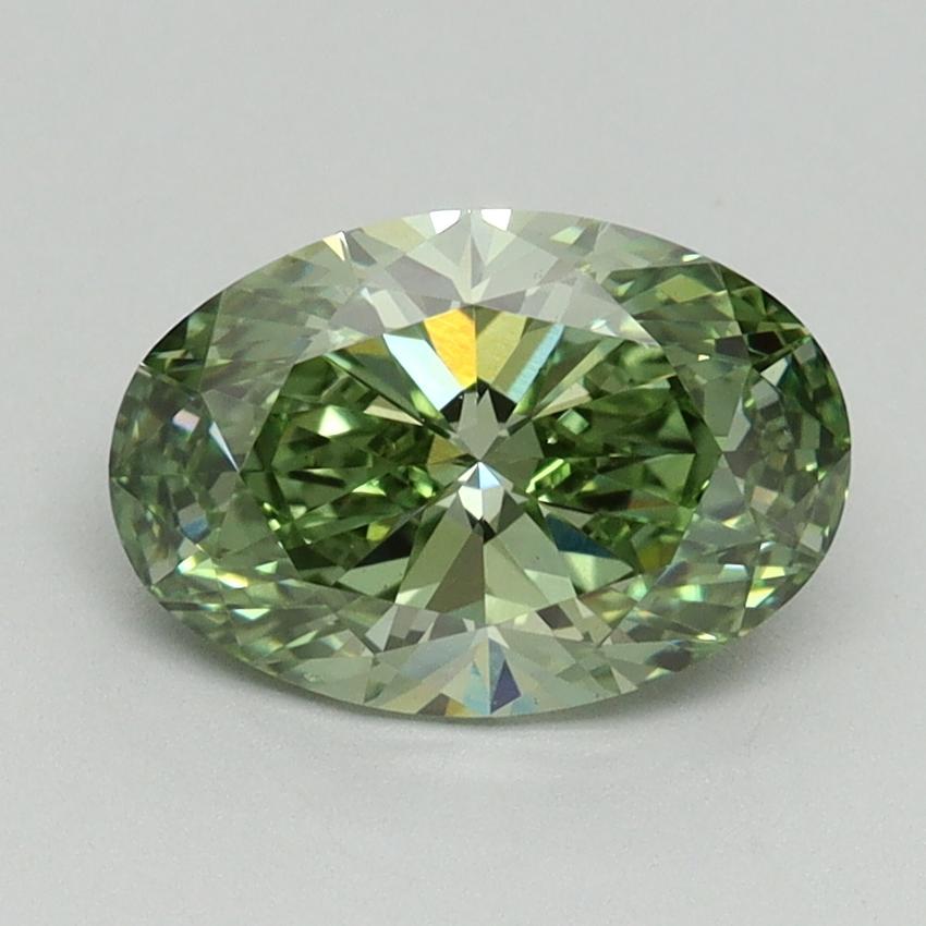 1.54 Ct. Fancy Vivid Green Oval Lab Grown Diamond