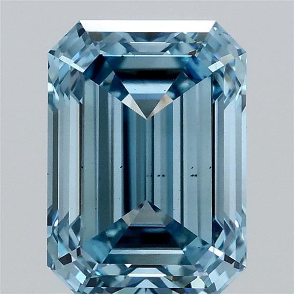 2.10 Ct. Fancy Vivid Blue Emerald Lab Grown Diamond
