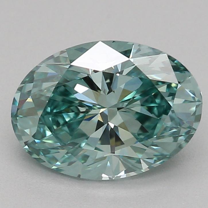 1.04 Ct. Fancy Vivid Green Oval Lab Grown Diamond